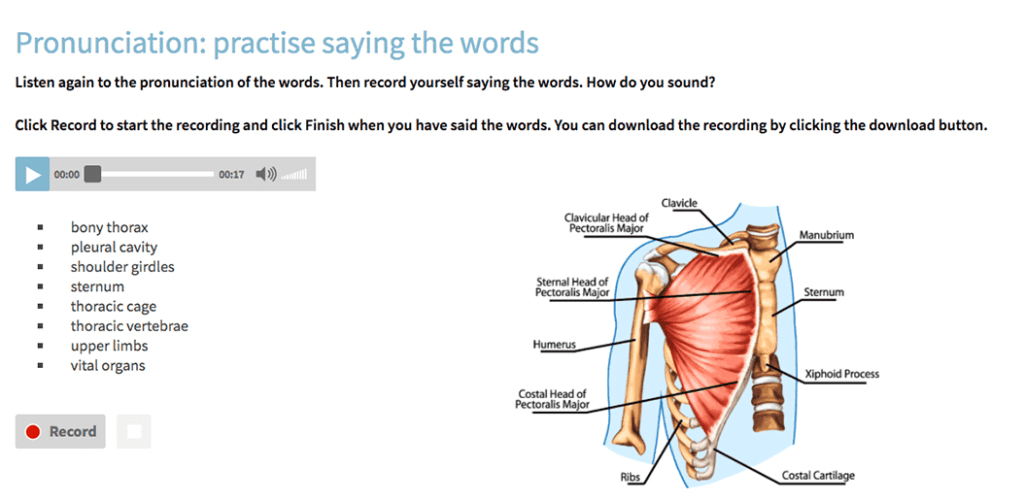 English for Radiography practise saying the words Specialist