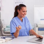 healthcare professional taking SLC classes online