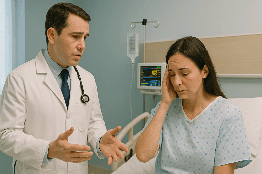 Doctor giving bad news