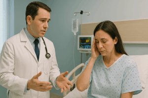 Doctor giving bad news