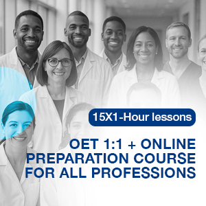 ONE-TO-ONE OET PREP FOR HEALTHCARE PROFESSIONALS - 15X1-HOUR LESSONS