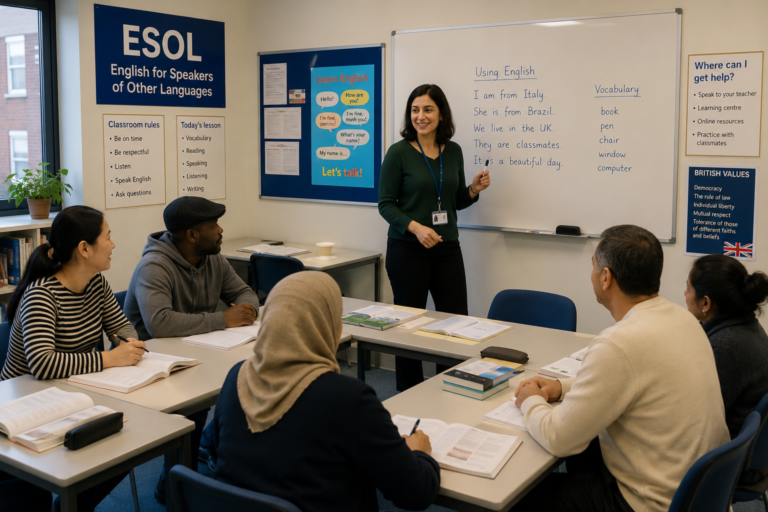ESOL classroom in a community setting