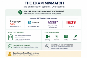 Visa English test infographic guide