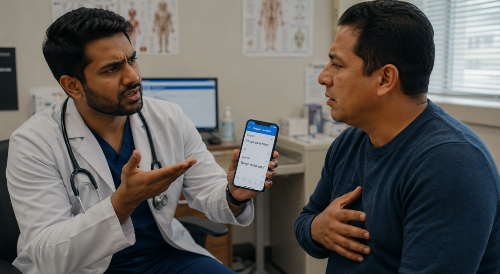 Consultation through a translation app