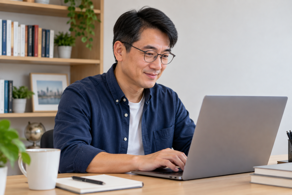 Focused Home Office Work