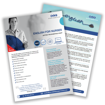 English for Nurses Course Flyer
