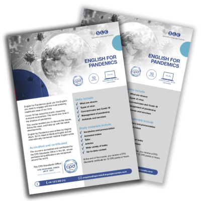 English for Pandemics Course Flyer