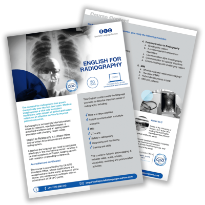 English for Radiography Course Flyer